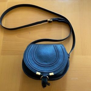 CHLOE Marcie mini Leather Saddle Bag Black